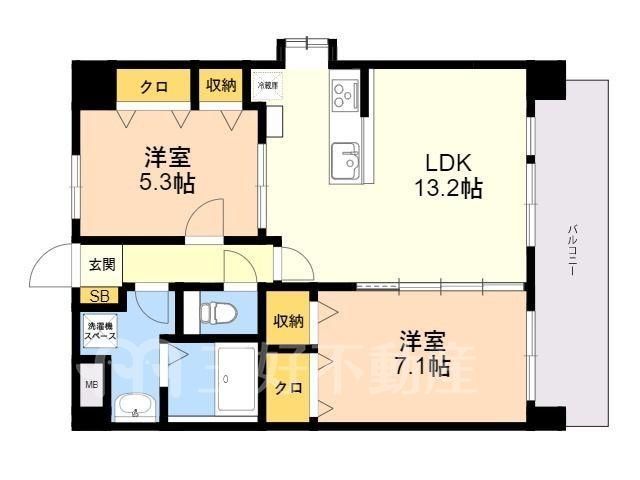 2LDK Apartment for Rent in Hakata-ku, Fukuoka City - Thumbnail 2