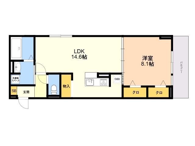 1LDK Apartment for Rent in Shingu Town, Fukuoka - Thumbnail 2