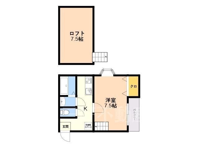 1K Apartment for Rent in Kasuga City, Fukuoka with Loft - Thumbnail 3