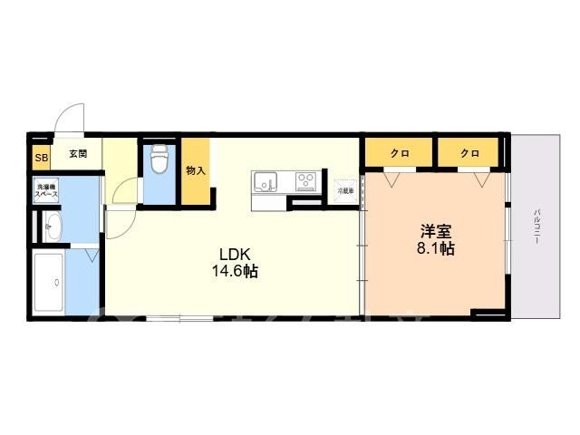 1LDK Apartment for Rent in Shingu Town, Fukuoka - 54.36 sqm - Thumbnail 2