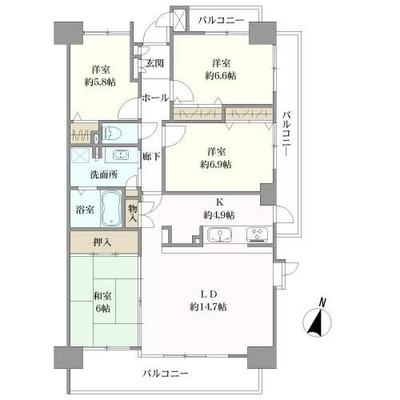 Spacious 4LDK Apartment Near Inba Station, Owariasahi — Image 3, Owariasahi, Aichi