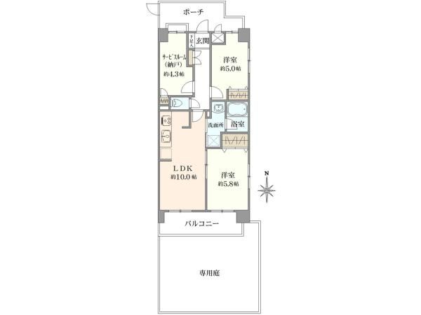 2LDK+S Apartment in Itabashi, Tokyo – 56.1 m² with Private Garden - Thumbnail 2