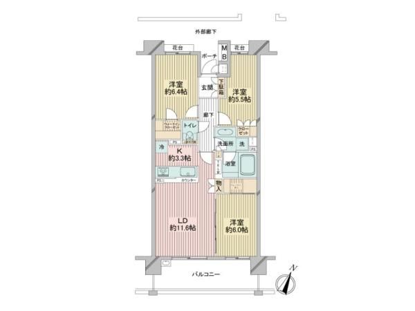 3LDK Apartment for Sale in Midori-ku, Saitama City - Thumbnail 3