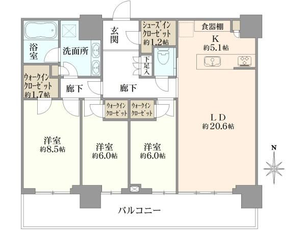 3LDK New Apartment in Nakano, Tokyo - 100.34m2 - Thumbnail 3
