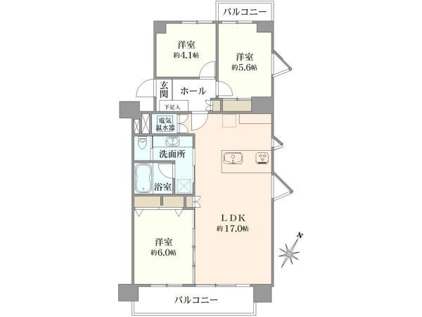 3LDK Top Floor Apartment in Ichikawa, Chiba for Sale - Thumbnail 2