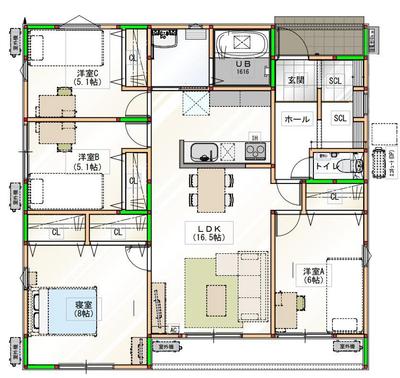 New Solar-Powered Home in Isahaya - Modern 4LDK Single-Story Design — Image 4, Isahaya, Nagasaki