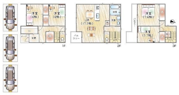 2021-Built 4LDK House in Kadoma, Osaka with Parking for 3 - Thumbnail 2