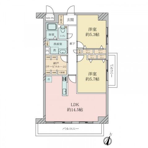 Palace Daikaidori 2SLDK Apartment in Kobe for Sale - Thumbnail 2