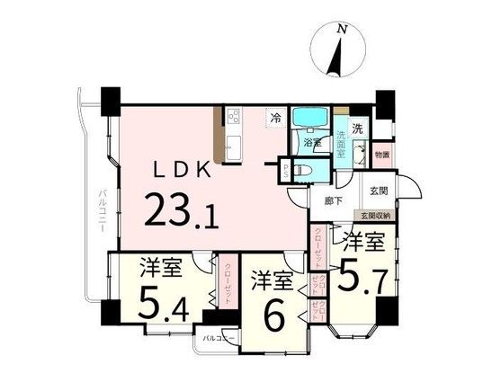 3LDK Apartment Near Kitasenai Station in Sendai - Thumbnail 2