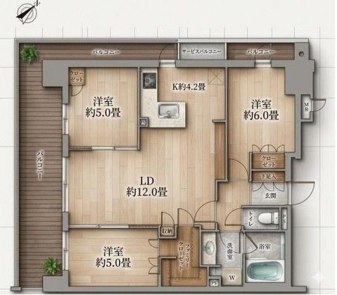 3LDK Apartment for Sale in Kawaguchi, Saitama - 70.39 sqm - Thumbnail 2