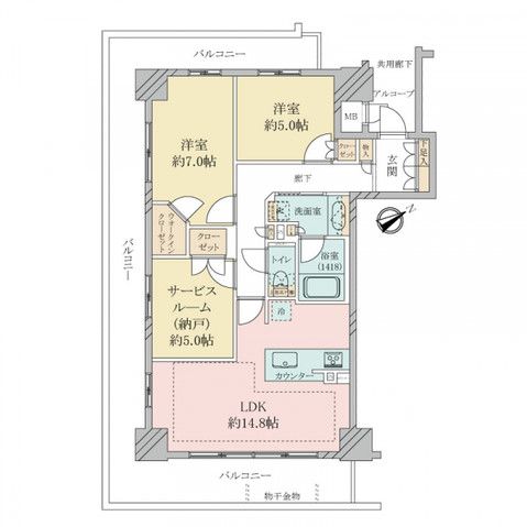2SLDK Apartment in The Urbanec Tower Kobe Motomachi-dori - Thumbnail 2
