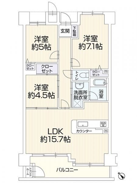 Renovated 3LDK Apartment 70m² in Nishi-ku, Hiroshima - Thumbnail 2