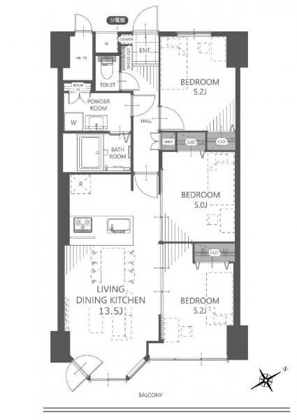 3LDK Resale Apartment in Kotoni, Sapporo - 64.79 sqm - Thumbnail 4
