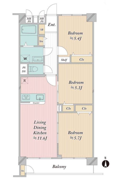 3LDK Apartment for Sale in Matsudo, Chiba Near Shin-Matsudo Station - Thumbnail 4