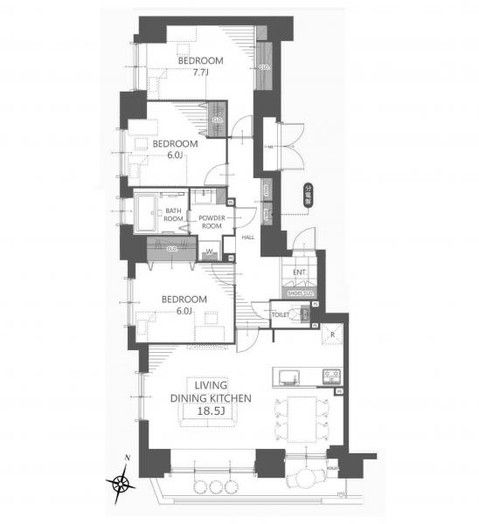 3LDK Apartment for Sale in Sapporo Higashi Ward - Thumbnail 3