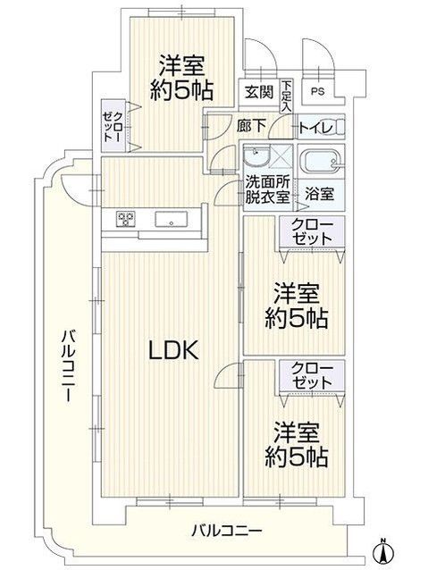 3LDK 75.7sqm Renovated Apartment in Okayama City Kita-ku - Thumbnail 2