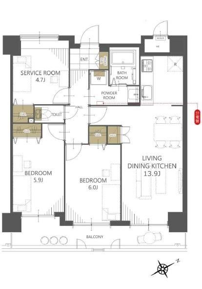 Renovated 3SLDK Apartment in Hiroshima City - 66m² - Main Image