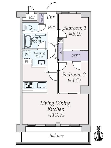 2LDK Apartment for Sale in Kita-ku, Osaka - Minamimorimachi Station - Thumbnail 3