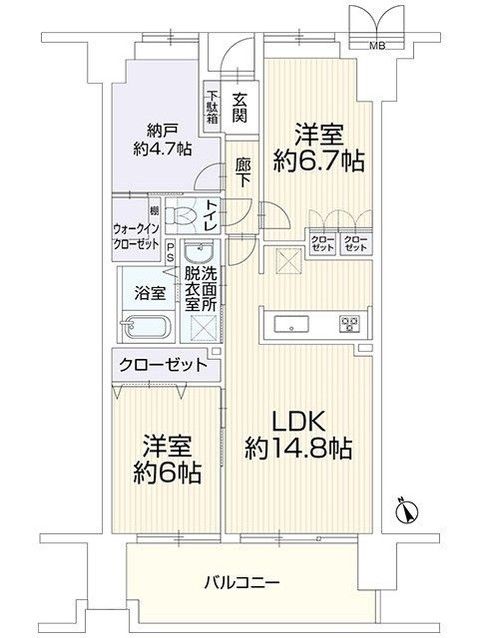2SLDK Apartment for Sale in Niihama, Ehime - 69.23 sqm - Thumbnail 2