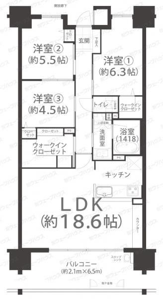 3LDK Apartment for Sale in Okayama City, Naka Ward - Thumbnail 2