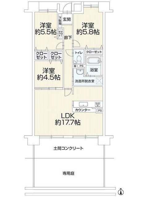3LDK Apartment for Sale in Ashiya, Hyogo - 74.95 sqm - Thumbnail 2