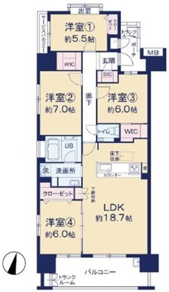 4LDK Apartment in Nōmidai, Yokohama, 100.42 sqm - Thumbnail 4