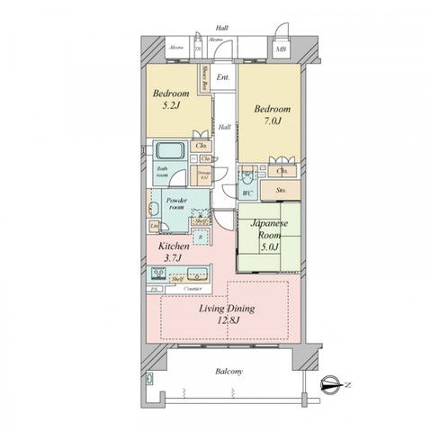 3LDK Apartment for Sale in Nara – 76.91m², 2017 Build - Thumbnail 2