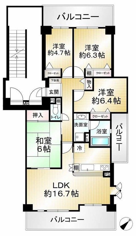 4LDK Apartment in Nara City, Nara Prefecture - 87.19m² - Thumbnail 2