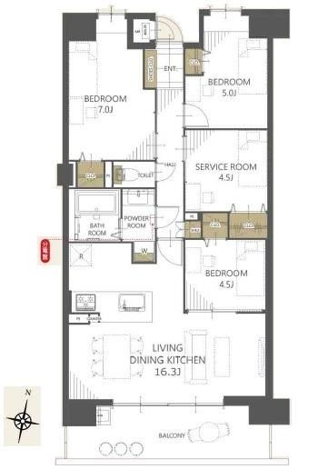 3SLDK Apartment for Sale in Hiroshima City - 77.79 sqm - Main Image