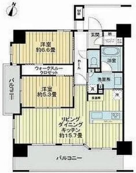 2LDK Apartment for Sale in Yokohama Nishi Ward 63.66m² - Thumbnail 2