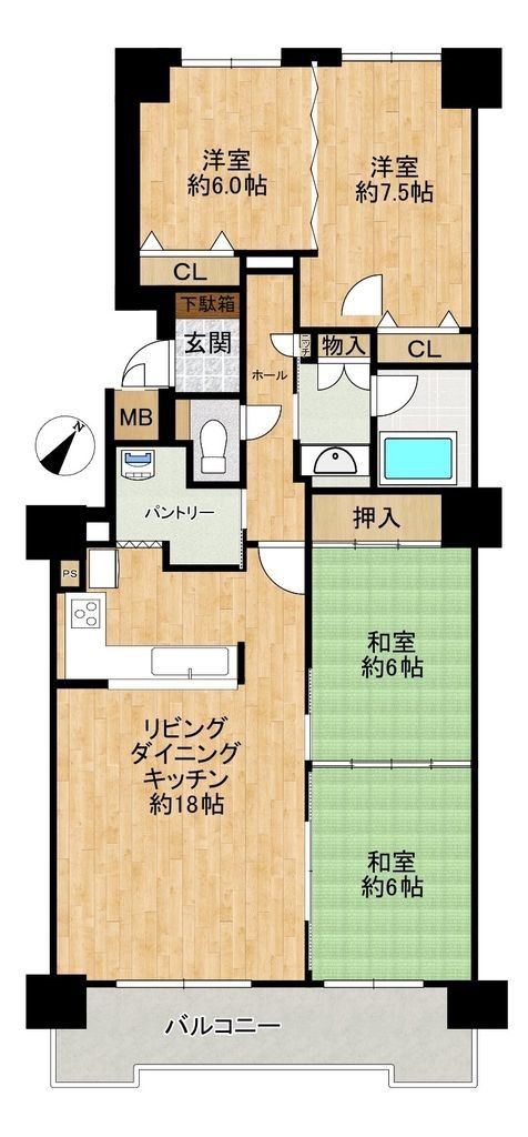 4LDK Apartment for Sale in Sapporo Nishi-ku, Hokkaido - Thumbnail 2