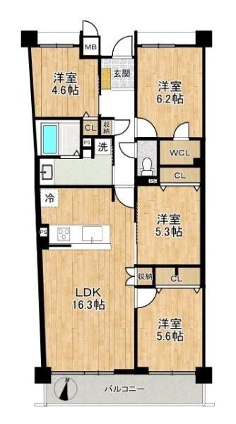 4SLDK Apartment for Sale in Oji Town, Nara - 81.43m² Top Floor - Thumbnail 2