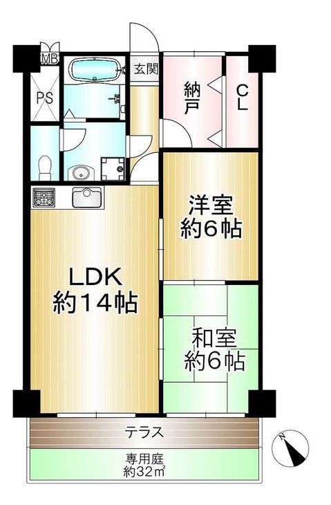 2SLDK Apartment for Sale in Ikoma, Nara - 63.5 sqm - Thumbnail 2
