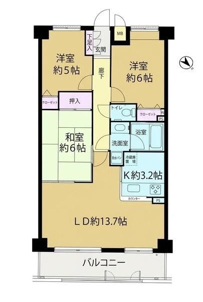 3LDK Apartment Near Shizu Station in Sakura, Chiba - Thumbnail 2