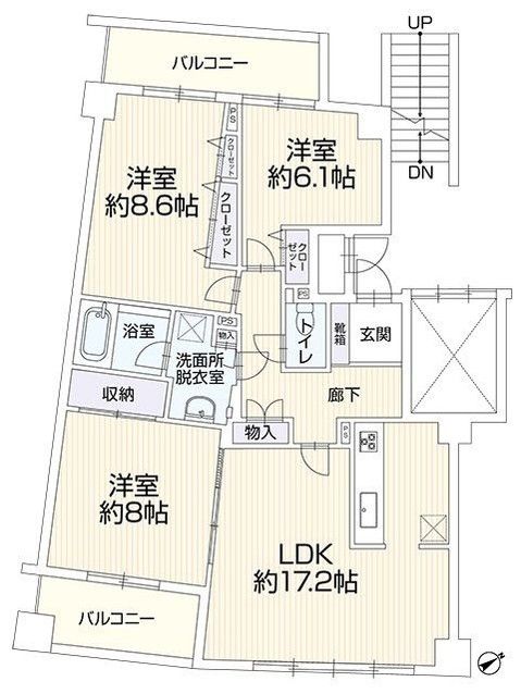 3LDK Resale Apartment in Asaminami Ward, Hiroshima - Thumbnail 2
