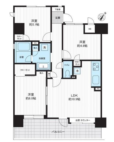3LDK Apartment for Sale in Tsurumi-ku, Yokohama, 61.2 sqm - Image 1