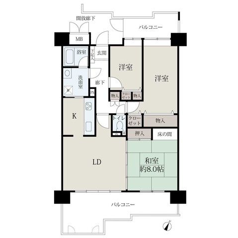 3LDK Resale Apartment 92.41m² in Hiroshima Asakita - Thumbnail 2