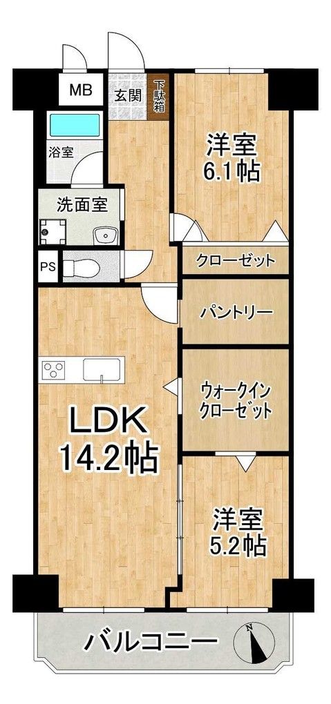 2SLDK Apartment Near Korien Station, Neyagawa, Osaka - Thumbnail 2