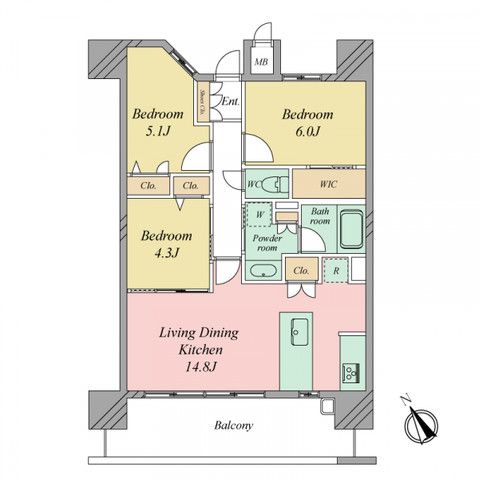 3LDK Apartment for Sale in Minami Ward, Fukuoka City - Thumbnail 3