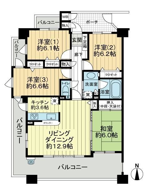 4LDK Apartment for Sale in Okayama City, Naka Ward - Thumbnail 3