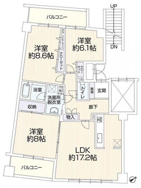 Renovated 3LDK Apartment 91.7m² in Hiroshima Asaminami-ku - Main Image