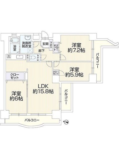 3LDK Apartment for Sale in Itami City, Hyogo Prefecture - Thumbnail 2