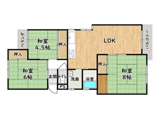 Second Emis Mansion - 3LDK Apartment in Himeji - Thumbnail 3