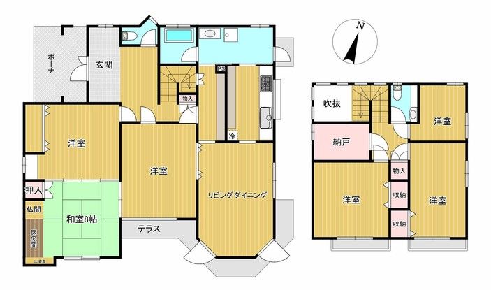 6LDK Detached House for Sale in Kitatomigaoka, Nara City - Thumbnail 2