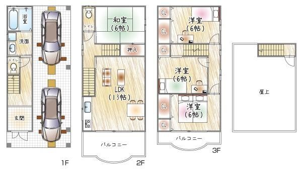 4LDK Detached House with Rooftop in Osaka Taisho Ward - Thumbnail 2