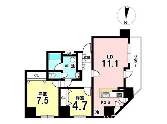 2LDK Apartment for Sale in Kita-ku, Sapporo - Thumbnail 2