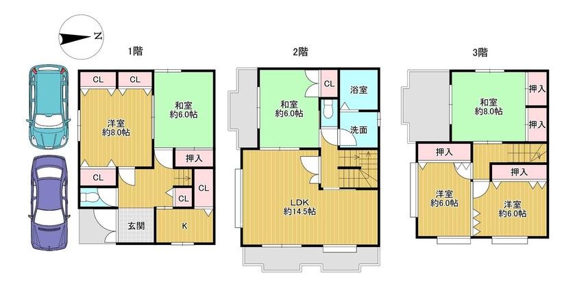 6LDK Two-Family House for Sale Near Kire-Uriwari Station, Osaka - Thumbnail 2