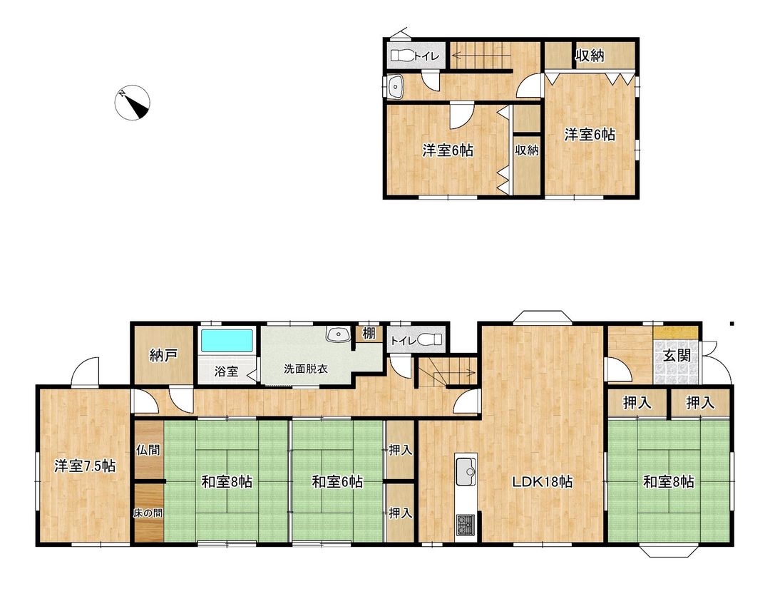 6LDK Detached House for Sale in Kagamino, Okayama - Thumbnail 2