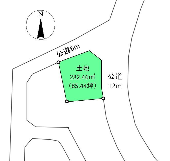 85-Tsubo Corner Residential Land for Sale in Kasaoka, Okayama - Thumbnail 4