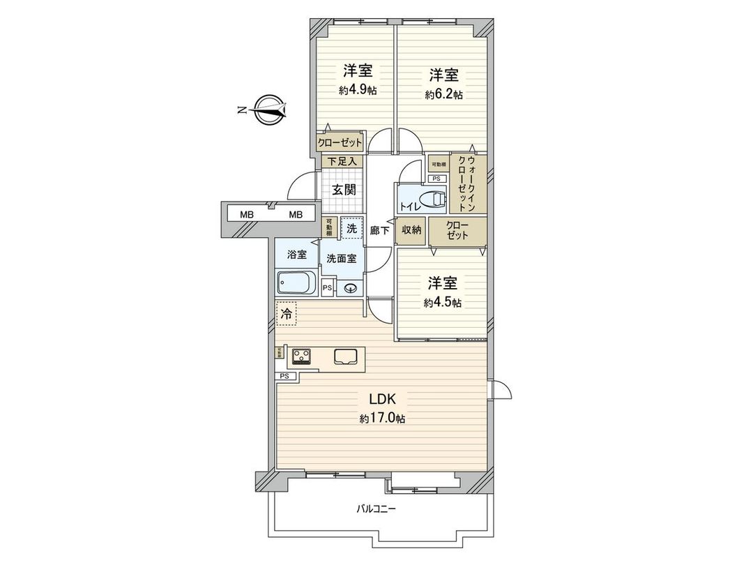 3LDK Apartment for Sale in Bell Park City, Miyakojima, Osaka - Thumbnail 3